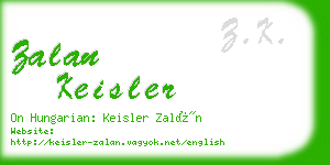 zalan keisler business card